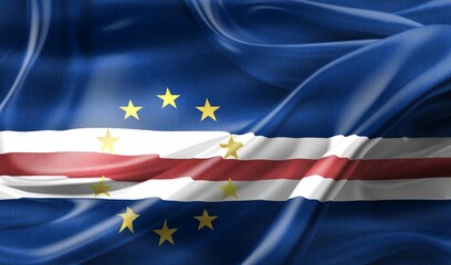 Cabo Verde flag - realistic waving fabric flag