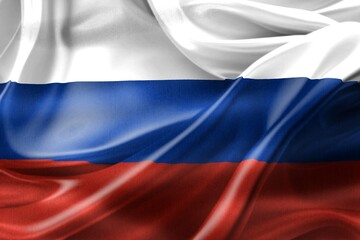 Fototapeta premium 3D-Illustration of a Russia flag - realistic waving fabric flag