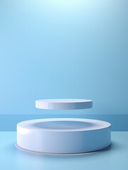 Futuristic pedestal for display. Blank podium for product. 3d rendering, copy space, generative ai