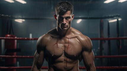 Fototapeta na wymiar person who trains boxing generative ai