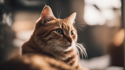 cute happy cat AI generated illustration