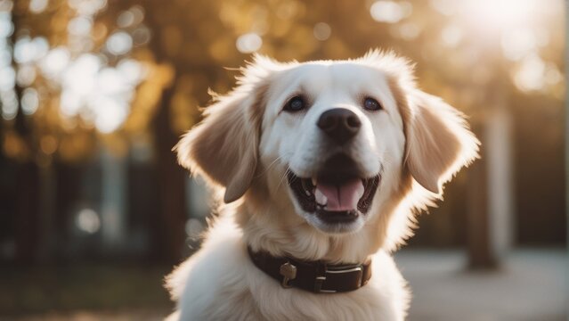 cute happy dog AI generated illustration