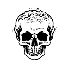 Intricate Brain Skull Vector Illustration