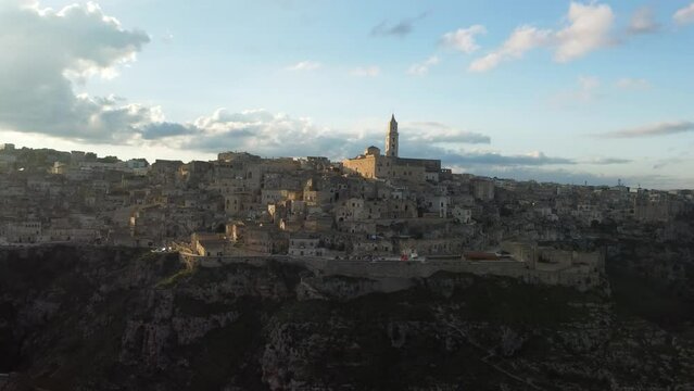 Overhead view of the City of Matera in Basilicata Famous for the Sassi of Matera.
Matera stones