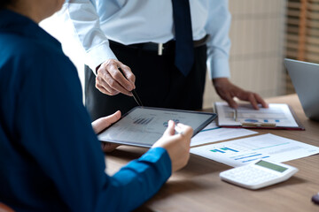 The manager explains the details of the marketing plan