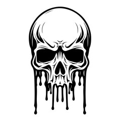 Dripping Skull Grunge Vector Illustration