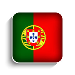 Obraz premium Vector Square Portugal Flag Icon