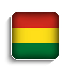 Vector Square Bolivia Flag Icon