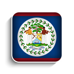 Vector Square Belize Flag Icon