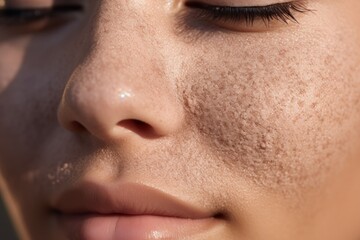Close-up of skin being exfoliated with a natural scrub for healthy glow. - obrazy, fototapety, plakaty