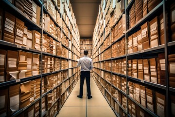Efficient management of document storage, auditor ensuring accessibility and organization of important records.