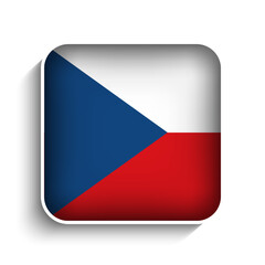 Fototapeta premium Vector Square Czech Republic Flag Icon