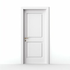 Simplicity in Design: White Door Isolated on White Background. Generative ai
