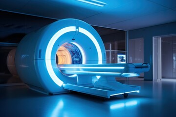 MRI machine in a hospital, representing advanced medical imaging technology.
