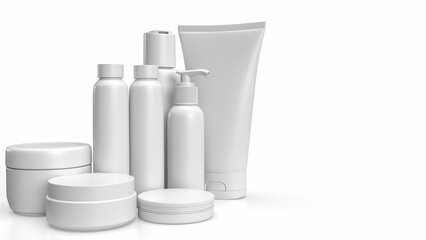 The Cosmetics Package for beauty or skin care concept 3d rendering.