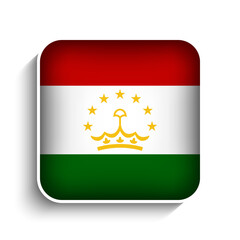 Fototapeta premium Vector Square Tajikistan Flag Icon