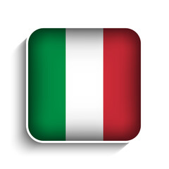 Vector Square Italy Flag Icon