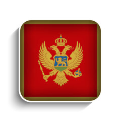 Vector Square Montenegro Flag Icon