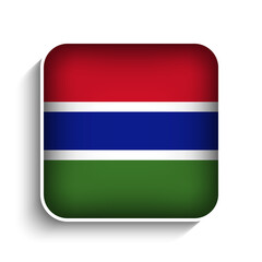 Fototapeta premium Vector Square the Gambia Flag Icon