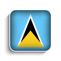Vector Square Saint Lucia Flag Icon