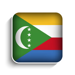 Vector Square Comoros Flag Icon