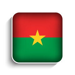 Vector Square Burkina Faso Flag Icon