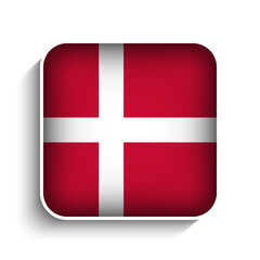 Obraz premium Vector Square Denmark Flag Icon