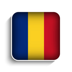 Vector Square Romania Flag Icon