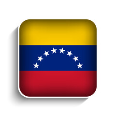 Vector Square Venezuela Flag Icon