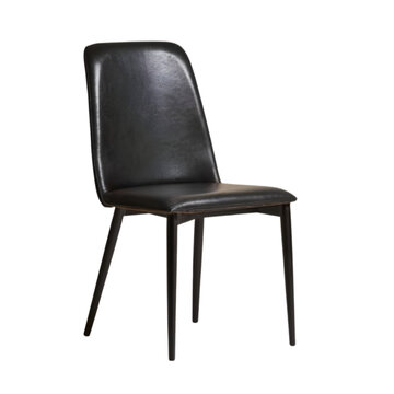 Black Dining Chair Illustration Art With a Transparent Background Generative AI.
