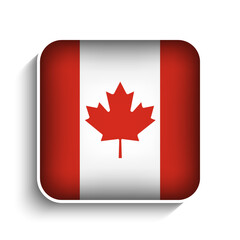Obraz premium Vector Square Canada Flag Icon