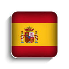 Obraz premium Vector Square Spain Flag Icon
