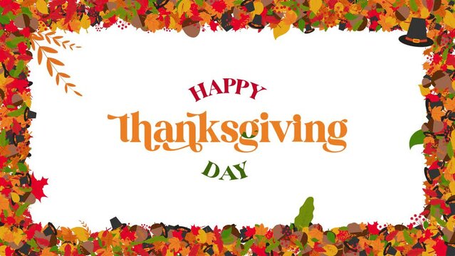 Happy Thanksgiving Day is a festive and cheerful design asset that is perfect for creating invitations, greeting cards, social media posts, and decorations for Thanksgiving celebrations, 4K