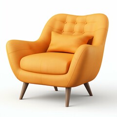 Contemporary Comfort: Modern Accent Lounge Armchair Isolated on White. Generative ai