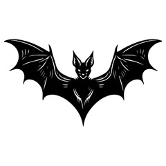 Flying bat vector logo concept black color illustration
