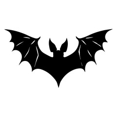 Flying bat vector logo concept black color illustration