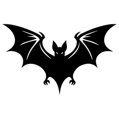 Flying bat vector logo concept black color illustration