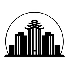 Building logo concept vector silhouette illustration black color