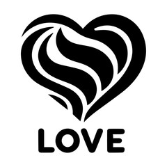 Love Symbol vector silhouette illustration black color silhouette