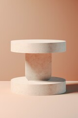 Render of a White Stone Pedestal for Pproducts AI generated illustration