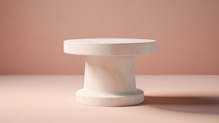 Fototapeta na wymiar Render of a White Stone Pedestal for Pproducts AI generated illustration