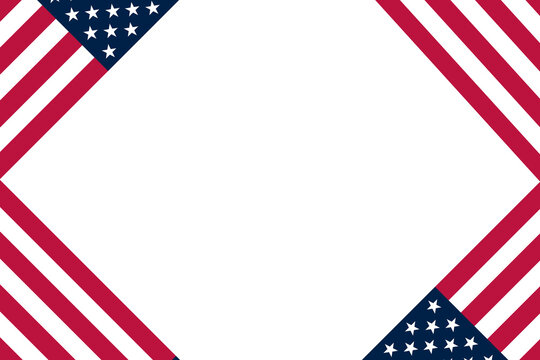 Flag of America USA background frame banner border for memorial, independence , veterans Day labor. Ceremony backdrop Vector illustration.
