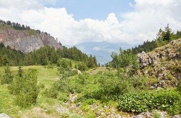 Fototapeta na wymiar Trekking in the Rugova Valley, part of Kosovo's Accursed Mountains