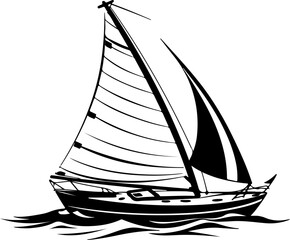 Elegant Sailboat Vector Illustration