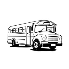 Cheerful School Bus Vector Illustration