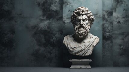 Aesthetic background of greek bust AI generated illustration