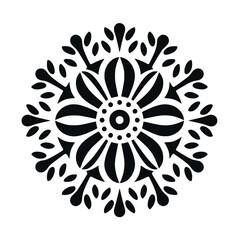 Mandala Tattoo Line Art Flowers Graphic 
