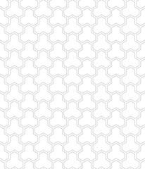 Geometric seamless pattern with linear hexagon shapes. Modern, contemporary pattern design.