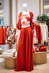 Obraz premium Fashionable clothing collection in modern boutique AI generated illustration