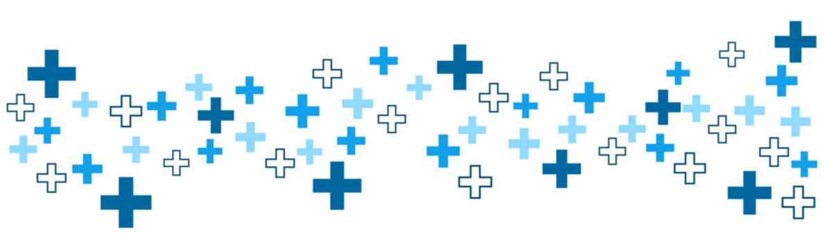 Pharmaceutical medical cross border healthcare banner flat background illustration 